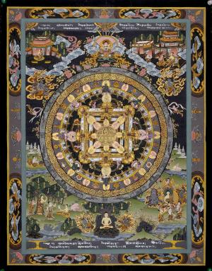 Vintage Buddha Mandala Thangka | Tibetan Wall Decoration Art | Thangka Painting for Home Decor | Wall Hanging For Meditation And Yoga